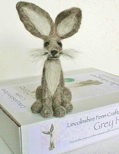 Grey Hare Needle Felting Kit - DIY Craft Kit - From Lincolnshire Fenn Crafts Delivery time approx: 7/10 days