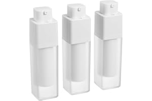 minkissy 3pcs Empty Airless Lotion Cream Pump Plastic Container Cosmetic Bottle Dispenser Travel Refillable Containers 30ml For Cosmetic Makeup Cream Lotion Travel Toiletries