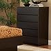 Scottsdale 5-Drawer Chest Dresser (Black)