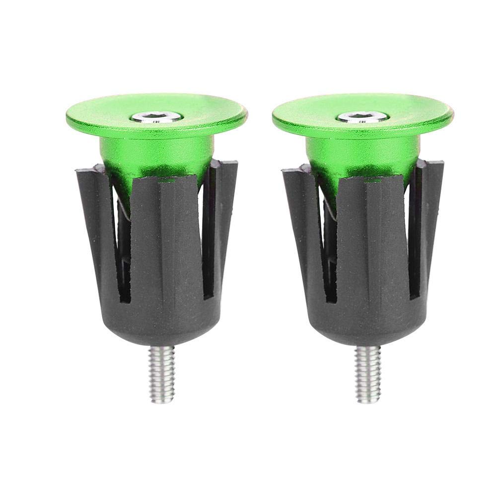 Alomejor 1 Pair Handlebar Plug Aluminum Alloy Bike Handlebar End Plugs Grip Ends for Mountain Bike Road Bicycle Handlebar(Green)