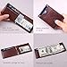 REYLEO Bifold Wallets Front Pocket Minimalist Leather Slim Wallet RFID Blocking Genuine Leather Wallets Card Case with Money Clip Brown