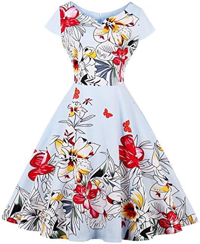 LaceLady Women's Vintage Tea Dress Prom Swing Cocktail Party Dress with Belt Polka Dot Dresses
