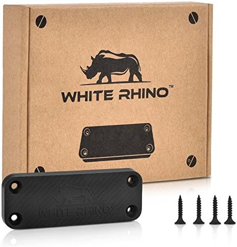 WHITE RHINO Gun Magnet Mount - Complete Kit Includes 4 Screws and Double Sided Tape Rubber Coated 35 lb Rating Magnetic Gun Holder for Truck, Car, Holster, Handgun, Rifle, Pistol