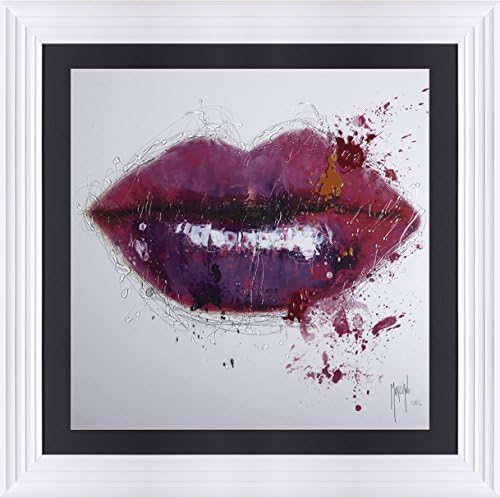 Liquid Glass - COLOURS OF KISS by Patrice Murciano 90 X 90cm (White Frame)