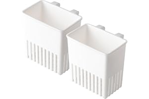 2PCS Utensil Drying Rack Hollow-Out Plastic Silverware Drying Basket with Hooks Utensil Caddy for Spoon Knife and Fork