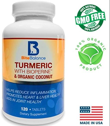 Organic Turmeric Chews for Dogs, Veterinary Grade, Best Natural Antioxidant and Anti inflammatory, Hip &amp; Joints + Digestive &amp; Immune Support, Bacon Flavor with Coconut Oil and Black Pepper