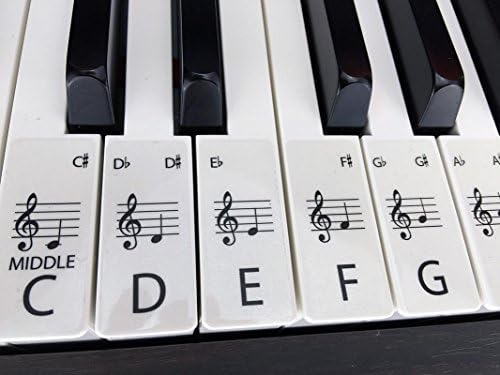 CLEAR STANDARD piano/keyboard stickers for up to 88 keys (61 SET CLEAR)