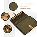 LAVIEVERT Travel Men's Toiletry Roll/Folding Portable Canvas & Genuine Leather Toiletry Bag/Storage Bag with Hook for Travel/Vacation/Household Use - Green
