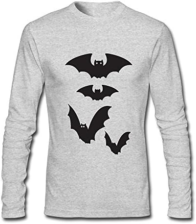 Hai Yan Gu Halloween Night Bats Men's Long-Sleeve Crew Neck Casual T-Shirt 4 Color