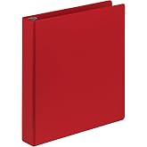 Samsill 1.5 Inch Document Storage, 100% Recycled Chipboard, Round Ring, 3 Ring Binder, Red
