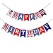 Moohome America Captain Theme Happy Birthday Party Banner, Hero Theme Bunting Banner for Boy's Birthday Party Decoration