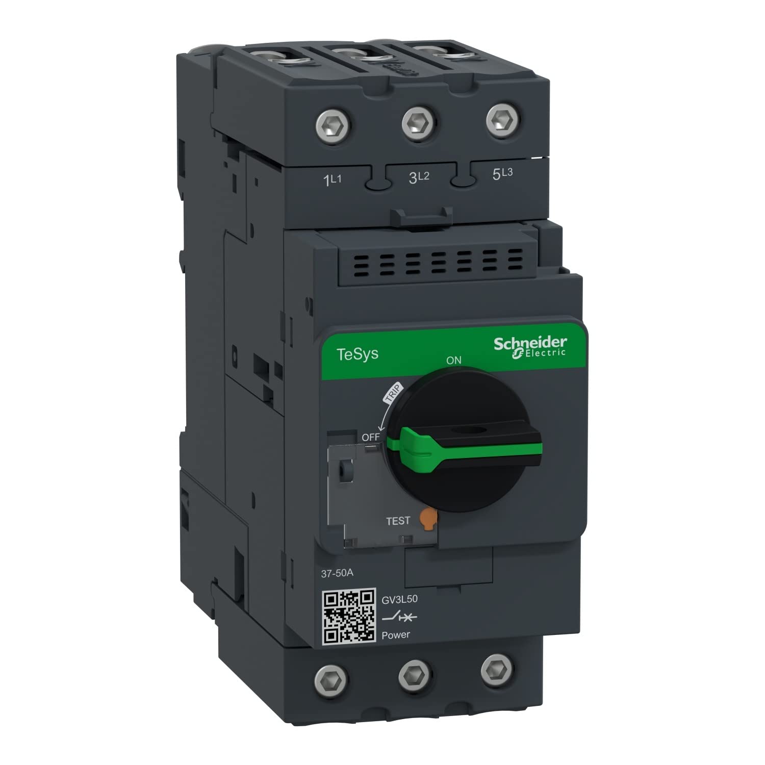 Schneider Electric TeSys GV3 - Motor Circuit Breaker, 3 Pole, 50A, Magnetic, Rotary Handle, EverLink Terminals, GV3L50