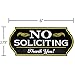 Attractive No Soliciting Metal Sign for Home and Business | 6