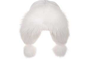 White Arctic Fox Fur Hat for Women, Winter Ushanka Earflap Hat, Handmade by LITVIN