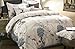 Wake In Cloud - Floral Duvet Cover Set, 100% Cotton Beddings, Botanical Flowers Pattern Printed, with Zipper Closure (3pcs, King Size)