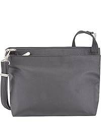 Travelon Cruzado antirrobo y RFID Clutch - Pequeño bolso de mano y cartera Set para viajes y todos los días, Negro, talla única