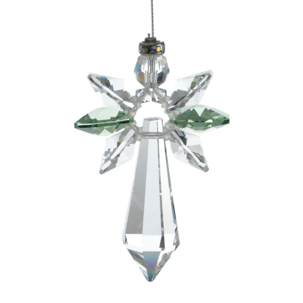 Crystals lucky crystal angel, Crystal, Peridot, 19,4 x 3,5 x 1 cm