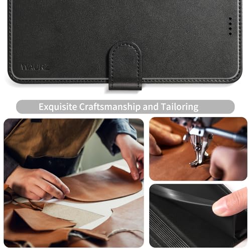WAURZ Case for Xiaomi Redmi Note 15 4G/5G, Case with Card Holder Flip Wallet Leather Pouch Protective Flip Cover Case Black