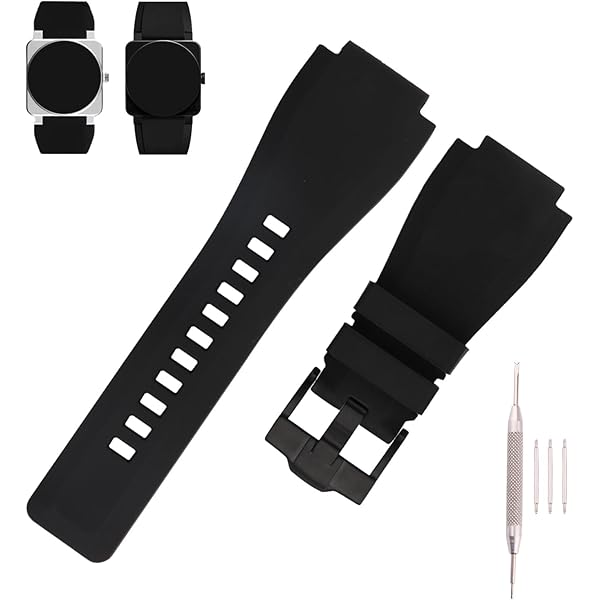 Bell & Ross　BR01,BR03用 ラバーベルト　24mm　ホワイト B-P-019 Bell & Ross White Rubber Strap on Sale