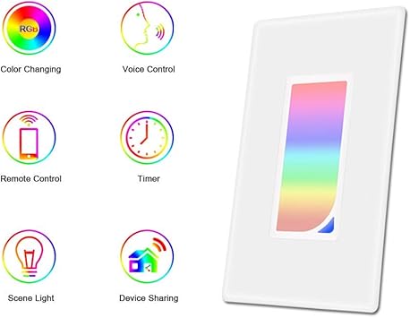 Amazon Com Faroot Interruptor De Luz Inteligente Wifi Interruptor De Luz Incorporado En Pared Led Luz Compatible Con Alexa Google Home Ifttt No Requiere Concentrador Control Remoto Facil Instalacion Blanco Industrial