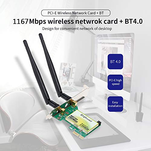 Ziyituod-Tarjeta-WiFi-AC-inalmbrico-de-1200Mbps-con-Adaptador-Bluetooth-40-Tarjeta-de-Red-WiFi-PCI-Express-PCIe-Tarjeta-de-Banda-Dual-24GHz-5GHz-PCI-e-para-Juegos-de-EscritorioPC
