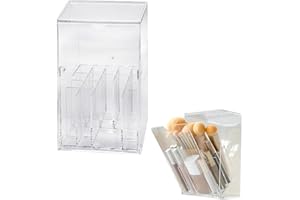 Makeup Brush Holder Organizer, Tilt Open Removable Makeup Brush Holde with Lid, Acrylic Makeup Brushes Organizer for Vanity D