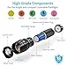 Tactical Flashlight, 800 Lumens BYBLIGHT Zoomable Flashlight, Rechargeable Cree Led Flashlight with AC Charger and 26650 Battery, Bouns Solar Power Keychain Flash Light