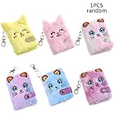 Cartoon Plush Pocket Notebook Blank Thicken Inner Paper With Keychain Mini Plush For Cat Writing Drawing Pad Travel Jour Pocket 3X5 Cute 3 X 4 Pocket Notepads Pink For Nurses