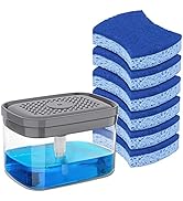 MR.SIGA Dish Soap Dispenser with Sponge Holder and Scrub Sponge Set, Kitchen Soap Dispenser with ...