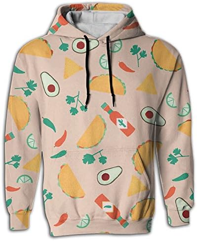 Avocado Taco Cactus Chili Young Men Awesome Fashion Pullover Hooded Sweatshirt