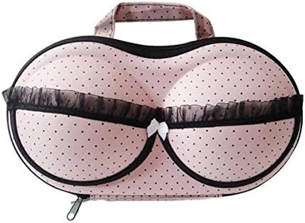 Fashion Dot Travell Underwear Storage Bag Lovely Creative Bra Pants Box with Cover (Pink)