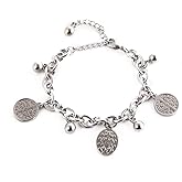 Saint Benedict Charm Bracelet - St. Benedictine Medal Coin Link Bracelet - Religious Gift for Men Women