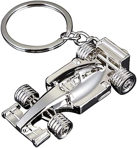 Rowwait Silver Racing Car Keyring Stainless Steel F1 Gift 1 Pcs