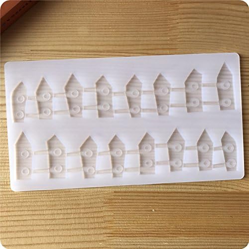 Set of 2 Cake Insert Decoration Mould Silicone Chocolate Garnish Mold Holiday Gift Party Cupcake adornment (Fence Shape)