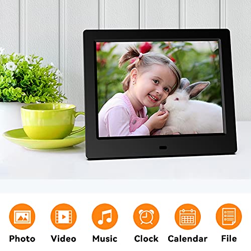 Digital Picture Frames 8 inch, VUCATIMES F8 Wall Mount Digital Photo