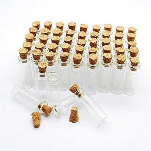 10pcs 1ml Small Mini Glass bottles Jars with Cork Stoppers/ Small Mini Glass bottles Jars with Cork Stoppers/ Message Weddings Wish Jewelry Party Favors