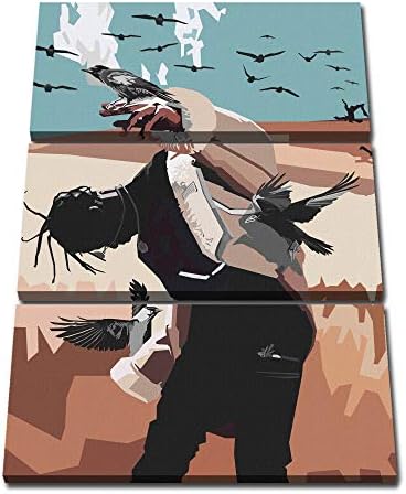 Susu Art - 3 Pcs Travis Scott Canvas Abtract Giclee Print Painting Picture Wall Art Home Decor Birthday Gifts (with Framed, Size 3: 16x32inchx3panels.)
