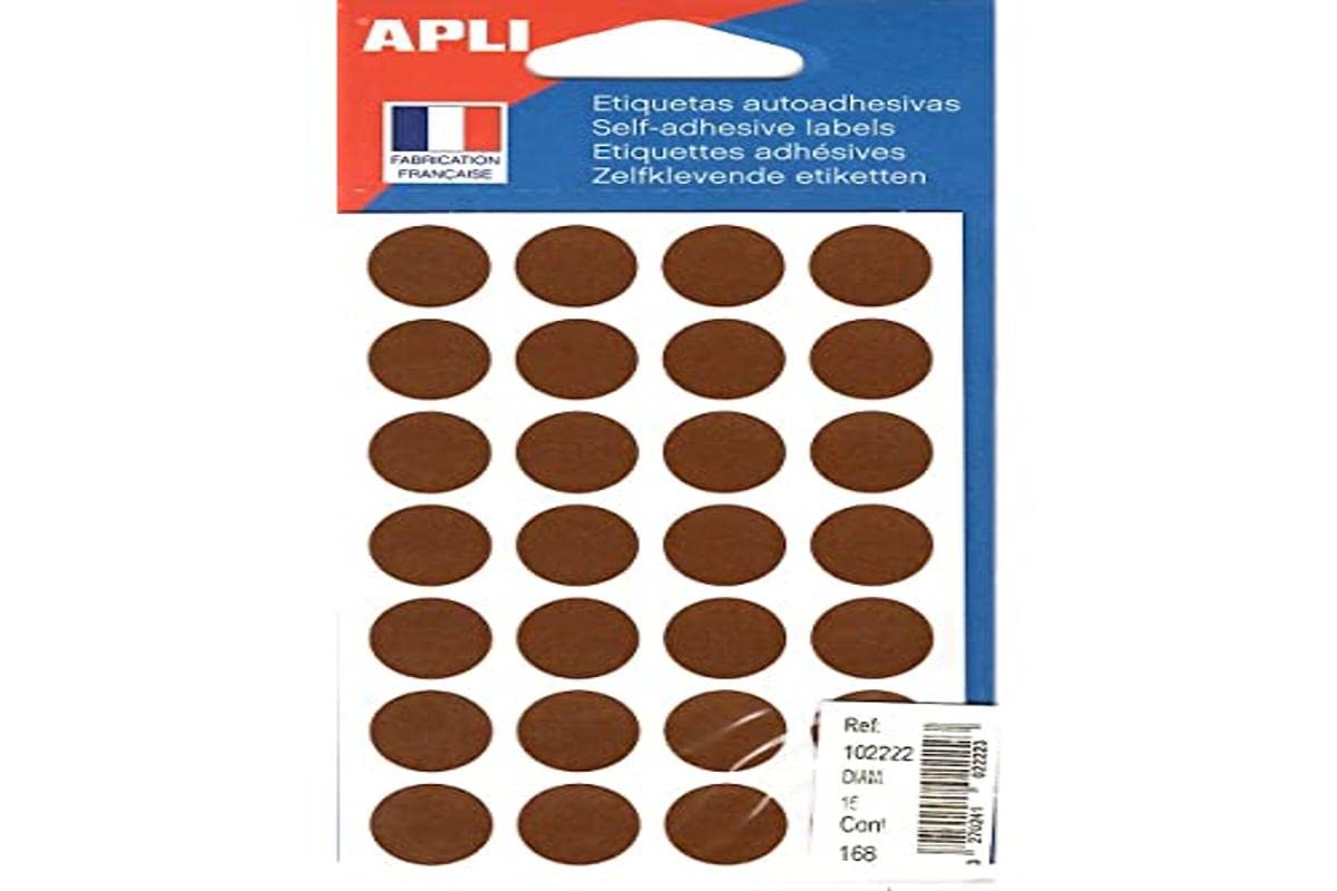 APLI 102222 Pack of 168 Brown Dots Diameter 15 mm