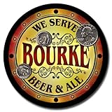 Bourke Family Name Beer & Ale Neoprene Coasters