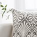 HWY 50 Grey Gray Decorative Pillow Cover 18x18 Inch (1 Piece), Embroidered Cotton Farmhouse Cushion Cover Pillow Case for Sofa Couch Living Room Bed, Minimalist Floral