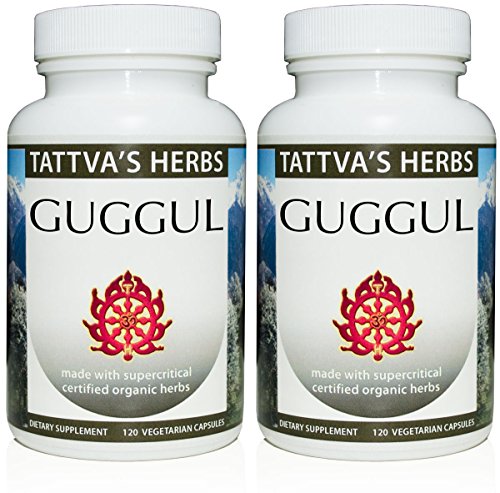 Natural Cholesterol Support - Organic Guggul - Full Spectrum Extract 500 mg. 240 Vcaps (2 Pack - 120 ct./ea)