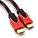 CableVantage New Premium HDMI Cable 30FT for BLURAY 3D DVD PS3 HDTV LCD HD TV 1080P Red Mesh High Speed Gold-Plated Cord Red