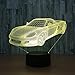 YeeSeeJee Car Night Light 3D Night Light with Remote Timer Adjustable 7 Colors Help Kids Fell Safe at Night Gift for Boys Toy Gift Idea for Kids, Clear
