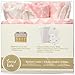 Trend Lab Pink Sky 7 Piece Feeding Basket Gift Set - 2 Deluxe Bibs, 3 Deluxe Burp Cloths, Liner, Willow Basket
