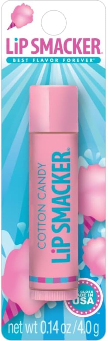 Lip Smacker Cotton Candy Flavored Lip Balm Kids Superior Moisture Single