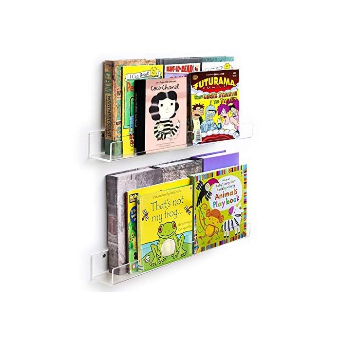 Buy WINKINE Acrylic Floating Bookshelf 24 inch Set of 2 Clear