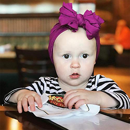 Udobuy 7 Pack Bowknot Turban Hats Baby Girl Hat Newborn Hospital Hat Infant Turban Nursery Beanie Headwrap for Baby Girls Toddlers Kids - Thumbnail 2