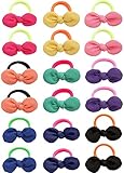 Qandsweet 9 Pairs Girl's Bowknot Hair Rope Ponytail Kids Holder 6MM Elastic Hair Ties 3-8T