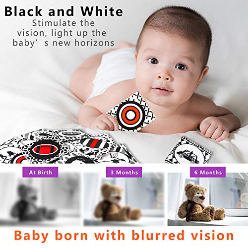 Black and White Soft Flash Cards,Nontoxic Fabric Baby Cloth Activity