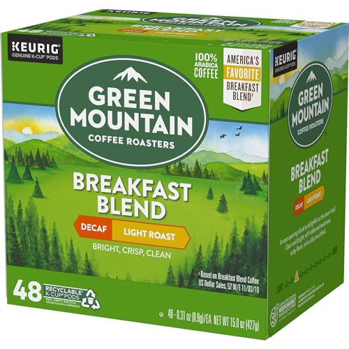 GREEN MOUNTAIN COFFEE ROASTERS DECAF BREAKFAST BLEND, K-CUP PORTION PACK FOR KEURIG K-CUP BREWERS (PACK OF 48)